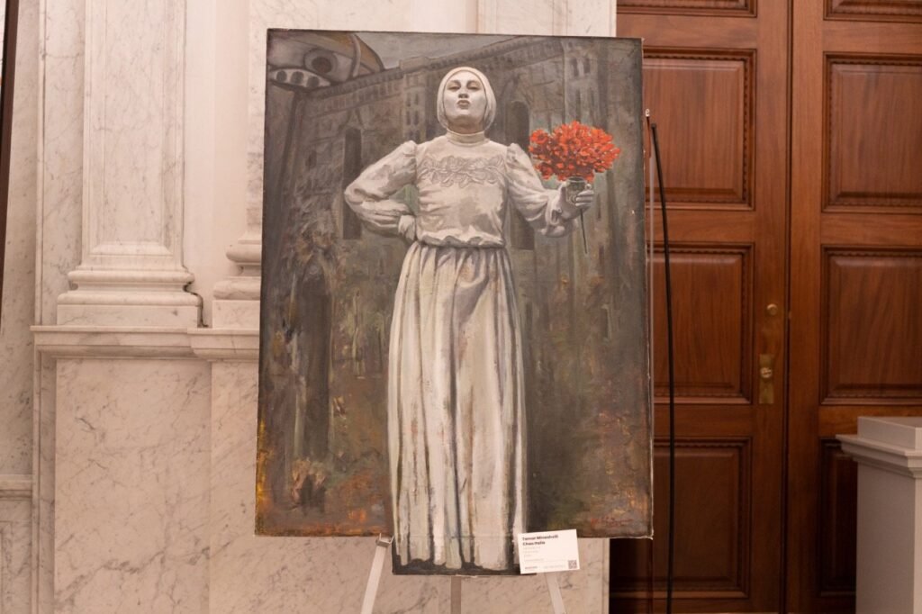 Painting: Chao Italia by Tamar Minashvili at The Library of Congress - Rooted in Culture, Size:148.5X104.5 cm , Medium:Oil on Canvas Art Gallery Line - Contemporary Georgian Art