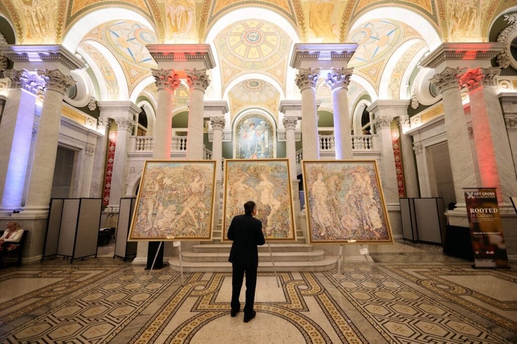 Painting:Venice Carnival by Sergo Tbileli at The Library of Congress - Rooted in Culture, Size:175x201 cm , Medium:Mix.Medium, Canvas Art Gallery Line - Contemporary Georgian Art