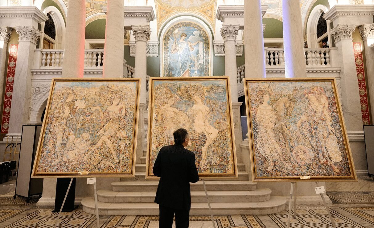 Painting: Venice Carnival by Sergo Tbileli at The Library of Congress - Rooted in Culture, Size:175x201 cm , Medium:Mix.Medium, Canvas Art Gallery Line - Contemporary Georgian Art