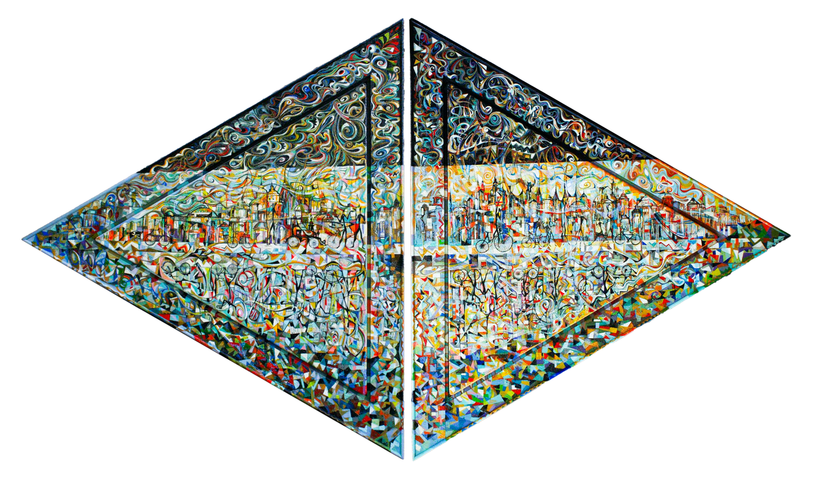 After the rain — Sergo Tbileli — Mixed media on canvas and wood — 2014 — Unique work — Presented by Art Gallery Line
