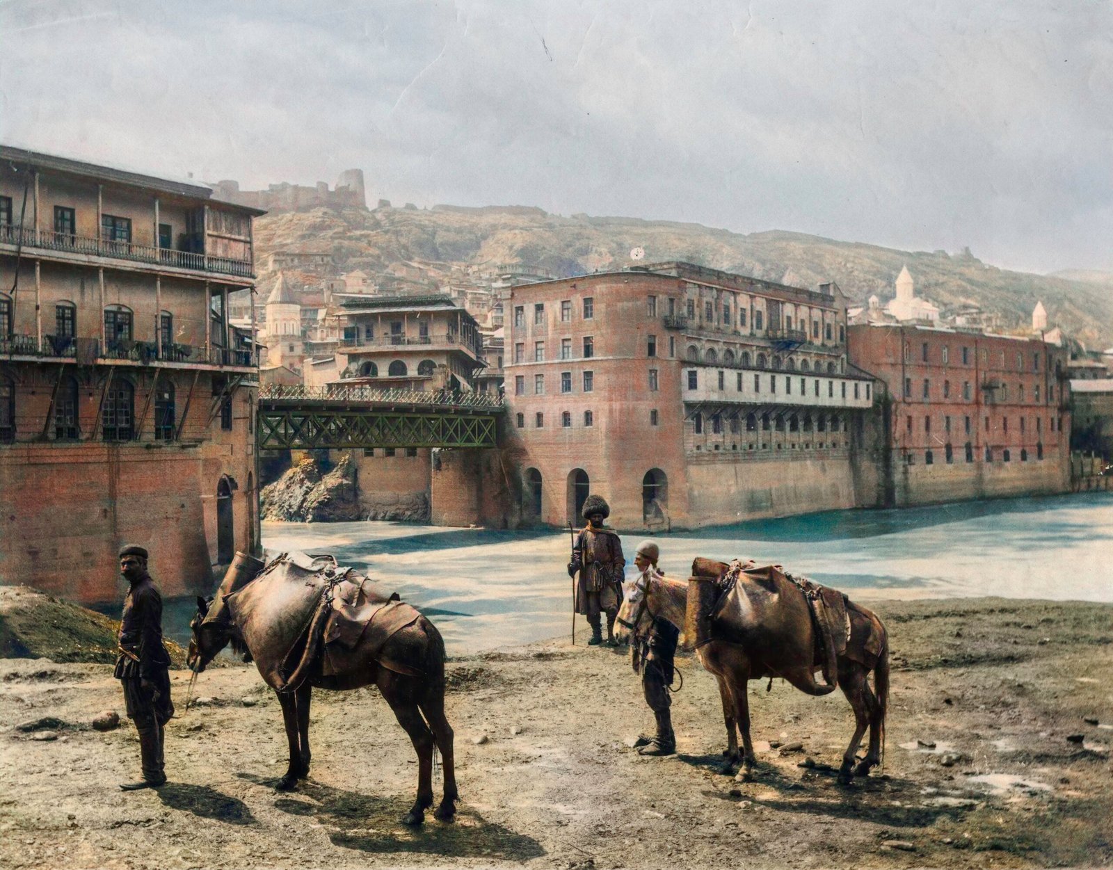 Water Carriers on Mtkvari - Colorized