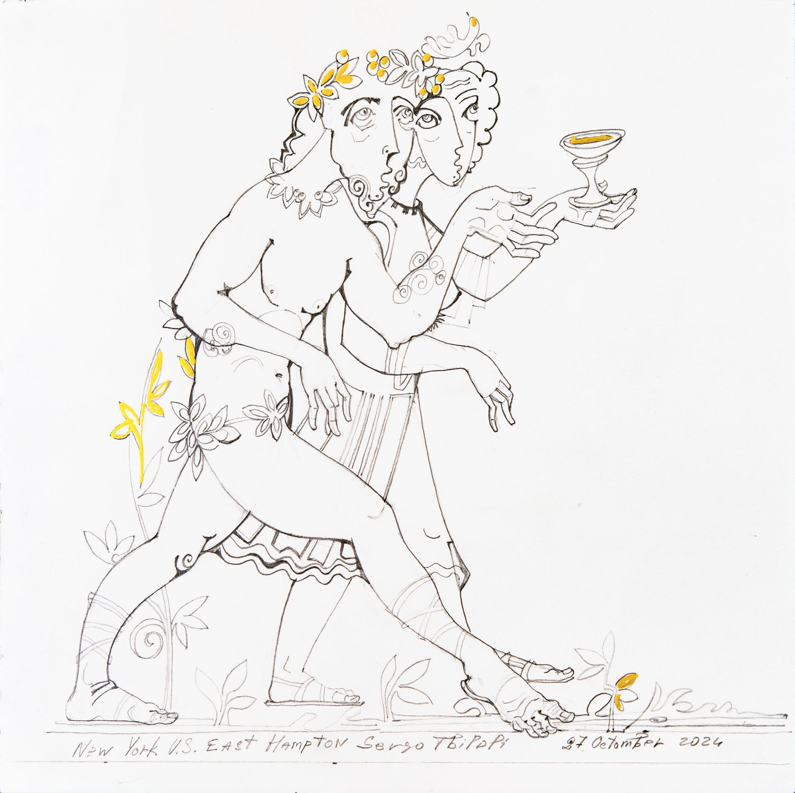Search for Dionysus — Sergo Tbileli — 2025 — Paper, Pencil