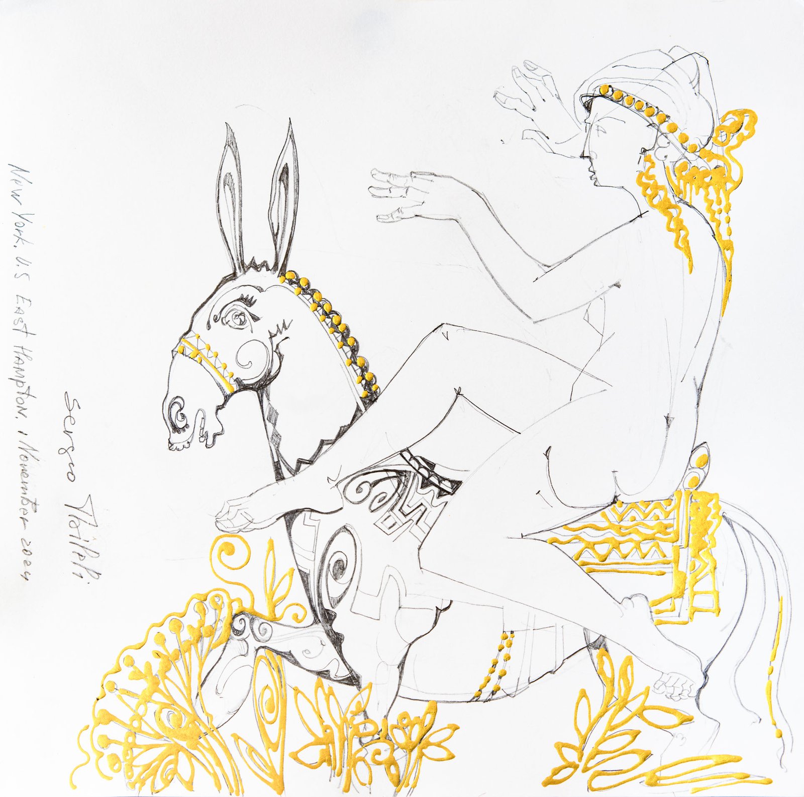 Summer Ride — Sergo Tbileli — 2025 — Acrylic, Paper, Pencil