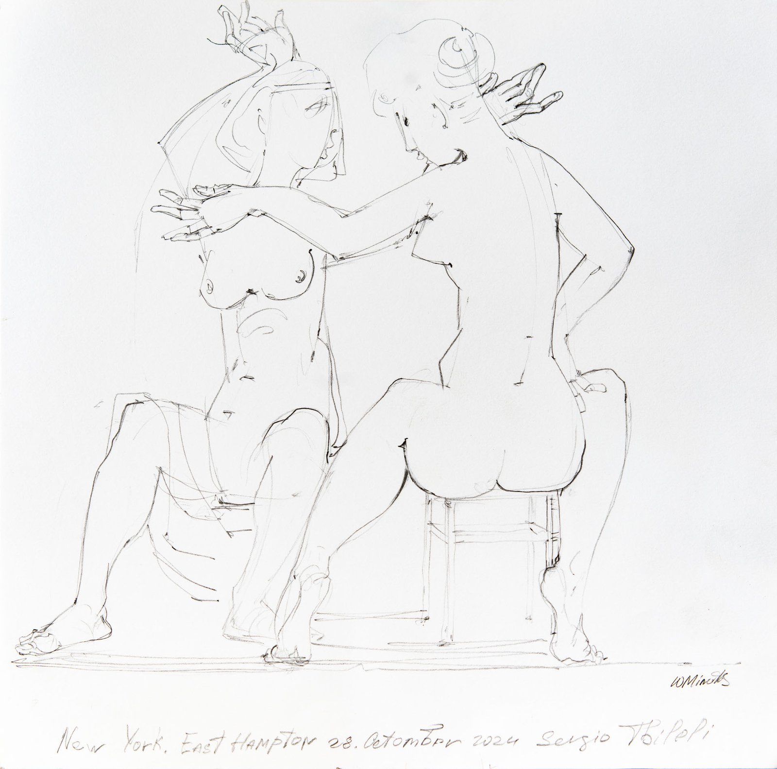 The Gossip — Sergo Tbileli — 2025 — Paper, Pencil