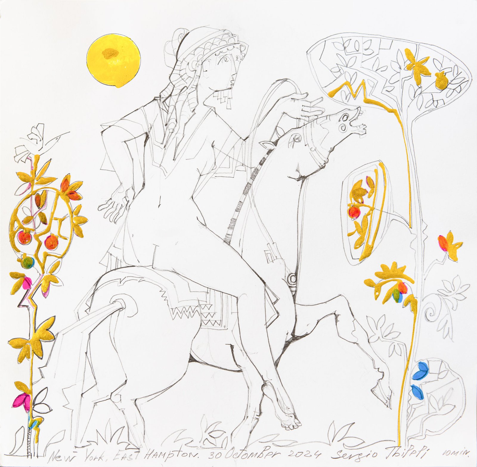 To Roam — Sergo Tbileli — 2025 — Acrylic, Paper, Pencil