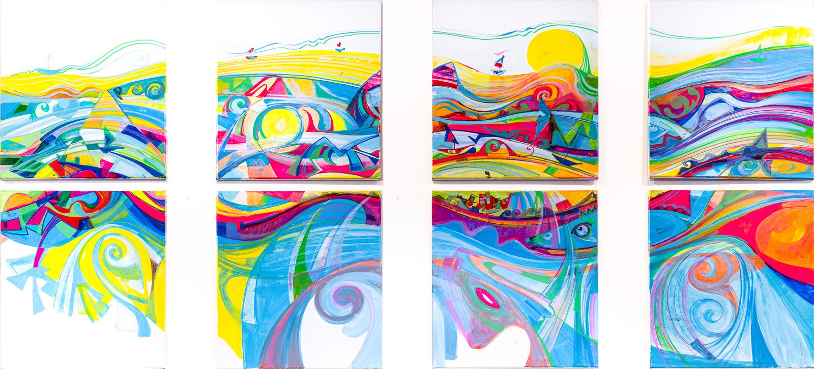 Ocean and Sky Panel III — Sergo Tbileli — 2025 — Canvas, Mix Media