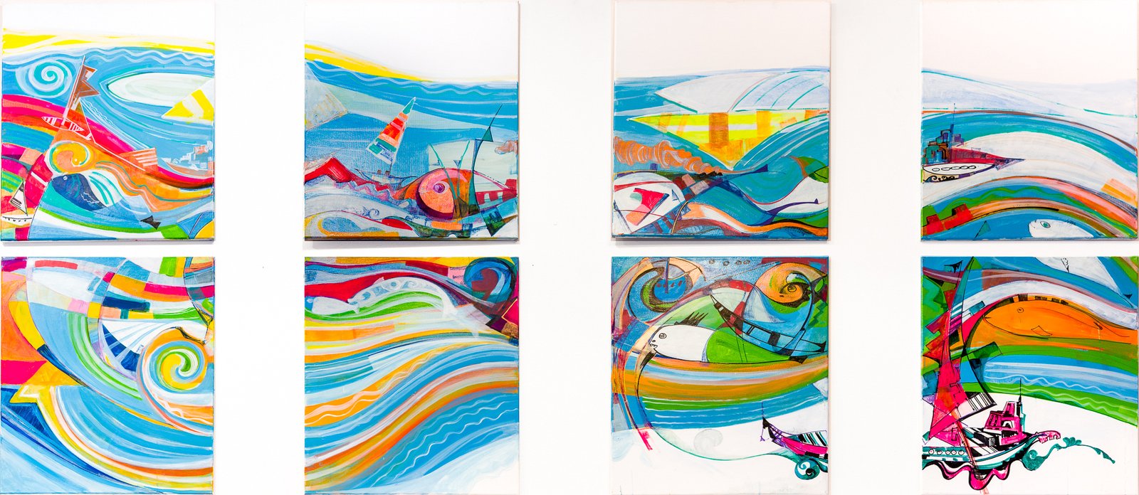 Ocean and Sky Panel I — Sergo Tbileli — 2025 — Canvas, Mix Media