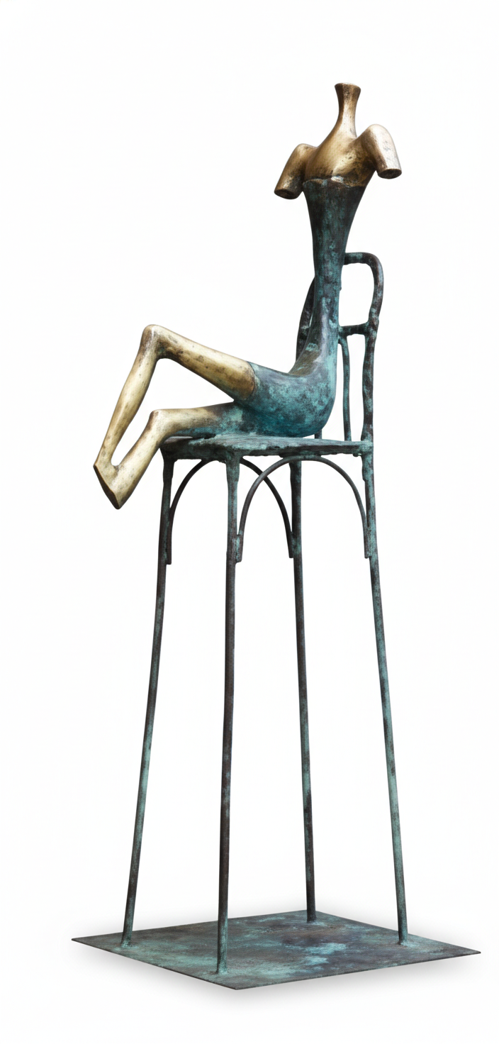 Woman on the Chair — Gia Japaridze — Bronze