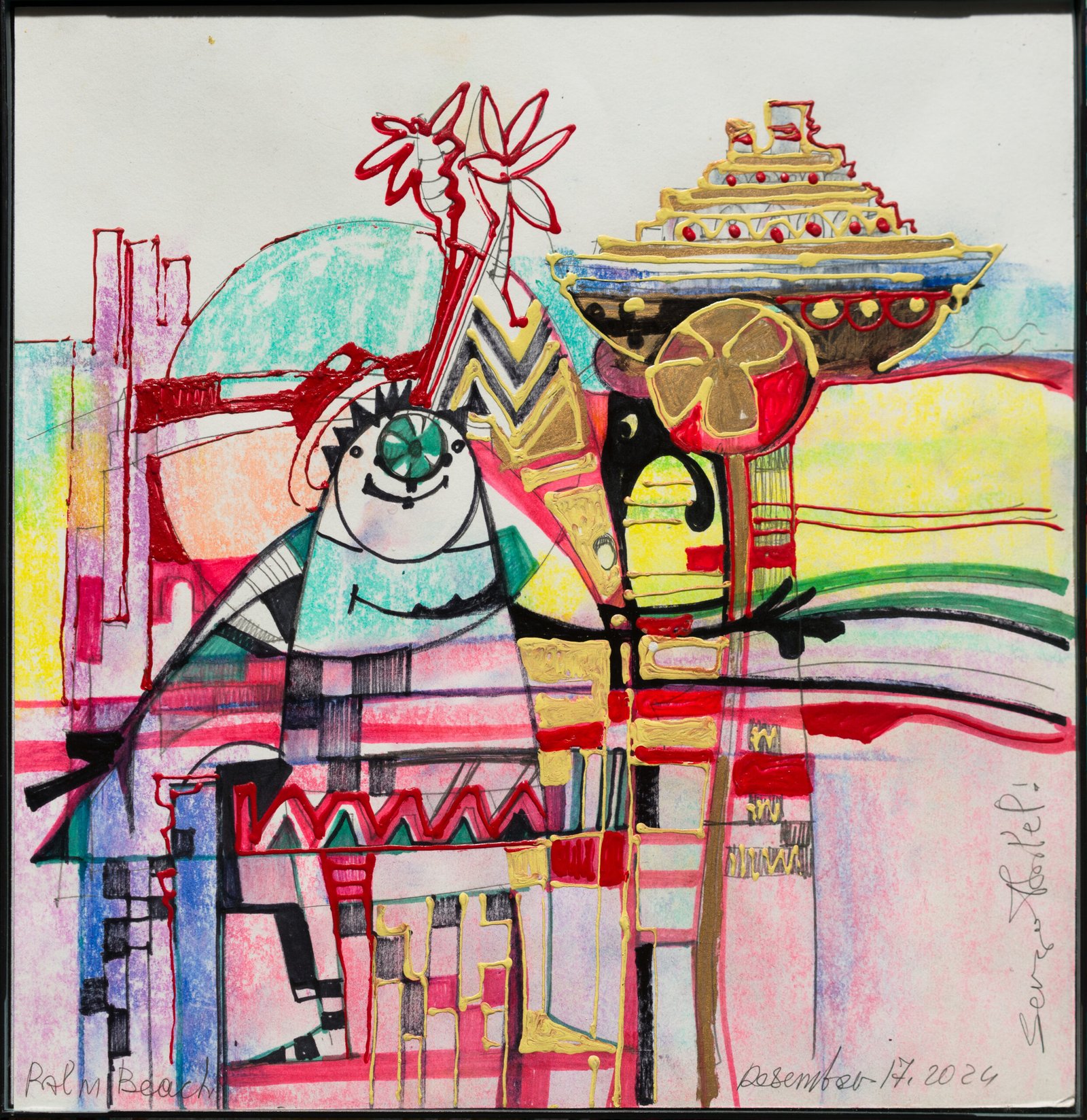 Palm Beach — Sergo Tbileli — 2025 — Cardboard, Mix Media