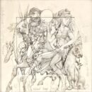 Dulcinea & Sancho Panza (pencil) by Sergo Tbileli