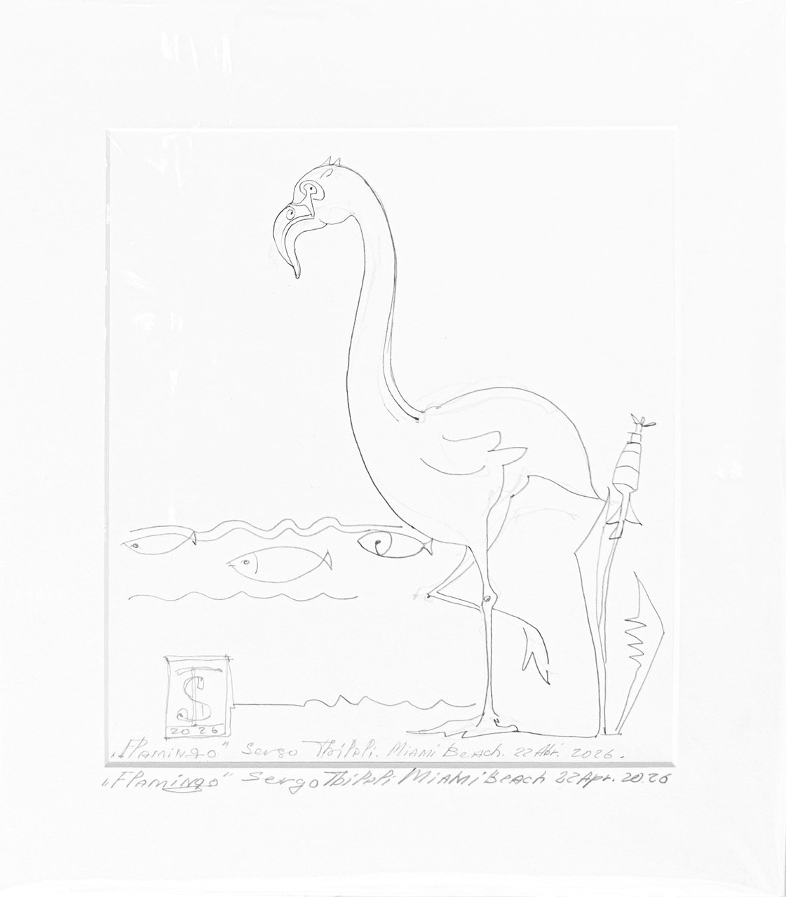 Flamingo — Sergo Tbileli — 2025 — Cardboard, Mix Media