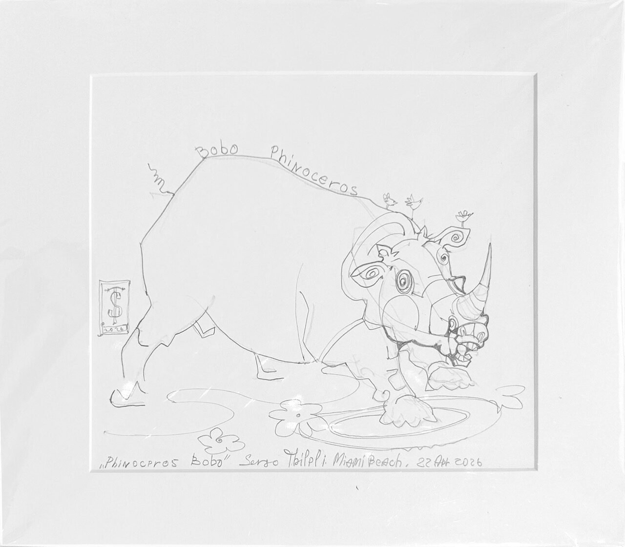 Rhino — Sergo Tbileli — 2025 — Cardboard, Mix Media