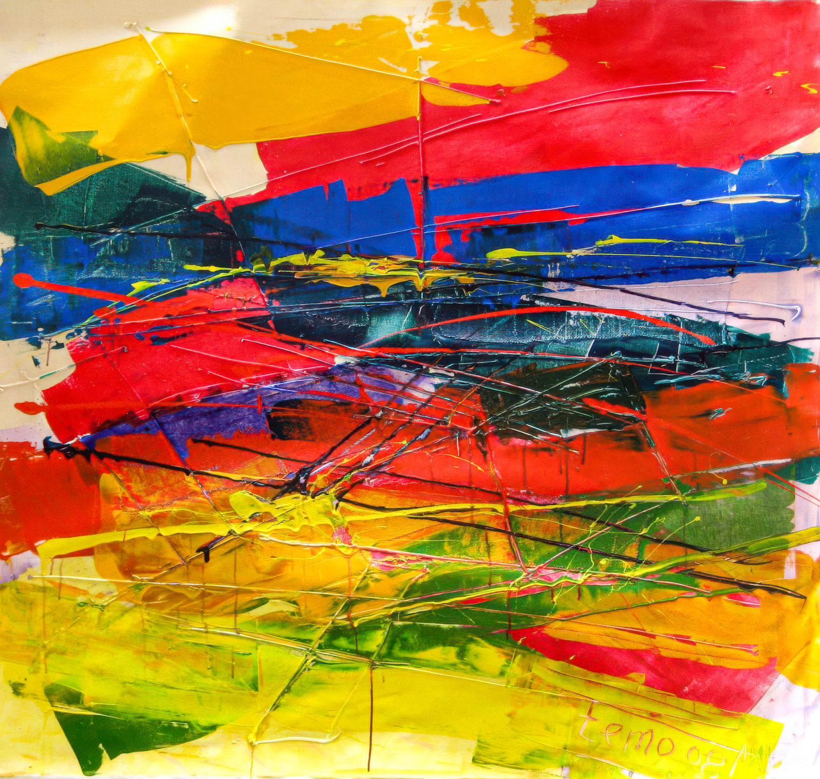 East River — Temo Tailuri — 2008 — Canvas, Mixed Media