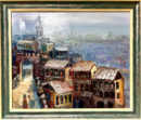 View of Tbilisi — Dato Popiashvili — Mixed media on canvas — 59 × 69.5 cm — 2007 — Unique work — Presented by Art Gallery Line