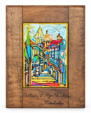 Tbilisi, O My Tbilisi — Sergo Tbileli — Enamel and mixed media on wood — 17 × 13 cm — 2020 — Unique work — Presented by Art Gallery Line