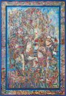 Don Quixote in New Amsterdam — Sergo Tbileli — Mixed media on canvas and wood — 2024 — Unique work — Presented by Art Gallery Line
