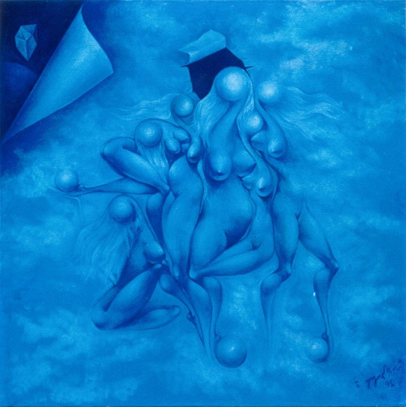 Astral Island — Nino Gogolashvili — Oil on canvas — 91 × 91.5 cm — 1995 — Unique work — Presented by Art Gallery Line