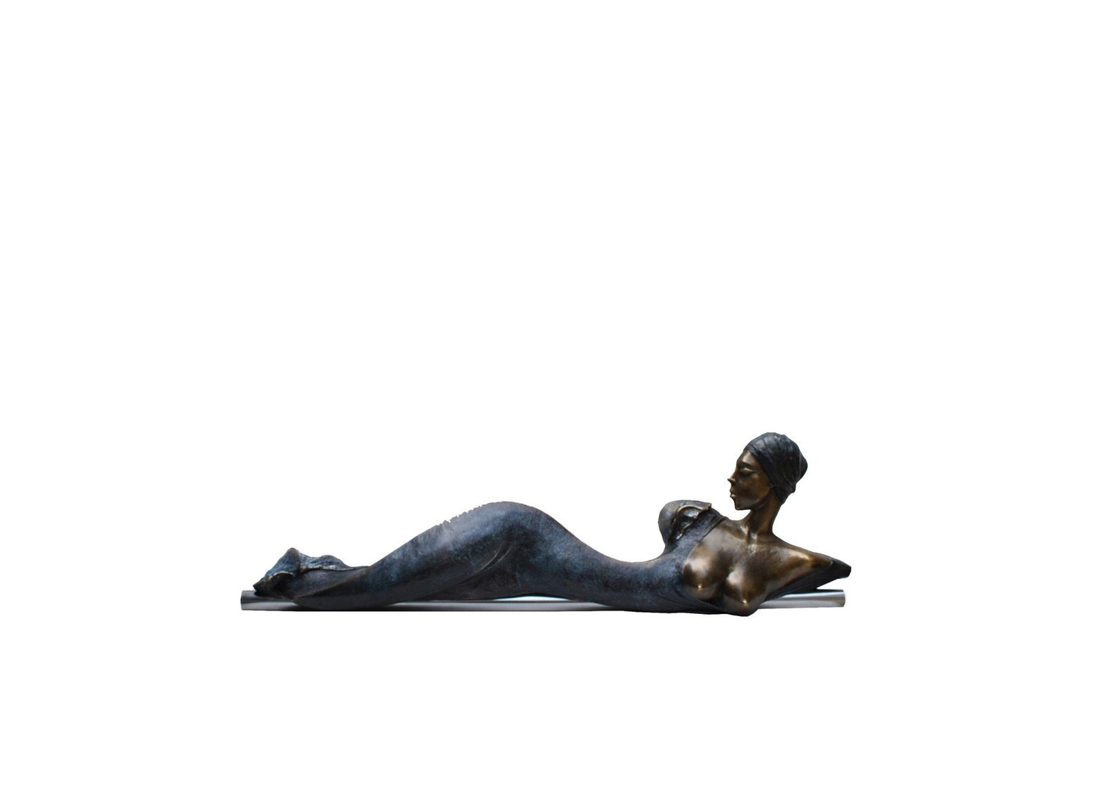 Ocean Fantasy — Levan Vardosanidze — Bronze, shell, and steel — 21 × 89 × 12 cm — Unique work — Presented by Art Gallery Line