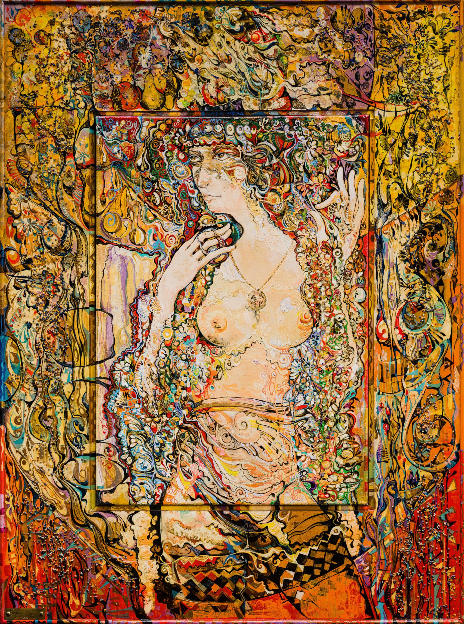 Song of Love (A) (B) — Sergo Tbileli — Mixed media on canvas and wood — Unique work — Presented by Art Gallery Line — Alternate view