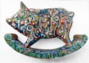 The Piggy — Sergo Tbileli — Mixed media on wood — 2022 — Unique work — Presented by Art Gallery Line